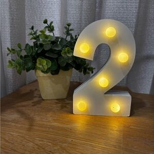 White and Yellow LED Number 2 Party Light